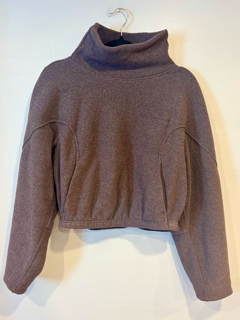 Lululemon Looped Terry Fleece Funnel Neck Espresso Brown Pullover Women's 6